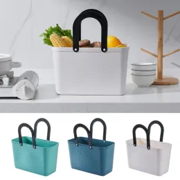 Bath Drain Basket Portable Storage Basket Bath Basket Rattan Plastic Back Bady Storage Box Snack Cosmetic Wash Storage Box