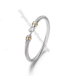 Head thick Bracelet 5MM 4MM Luxury Twisted Pearl Designer Women Fashion Bracelets Versatile Twist Jewelry Platinum Plated Wedding Gifts Bangle SH8Z