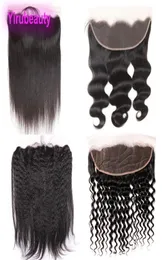 100 Virgin Human Hair Brazilian 13x4 Lace Frontal Body Wave Kinky Straight Deep Curly 1024inch9500581