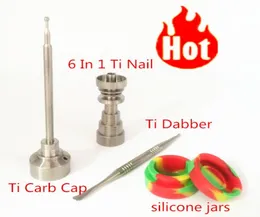Whole GR2 Domeless Titanium Nail Ti Carb Cap with Enial DabとSet9568651のシリコンジャー