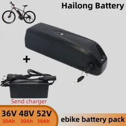 Bateria de Hailong Ebike 30AH 52V 48V 36V 30A BMS 350W 500W 750W 1000W Batterie Ebike para Bafang BBS02 BBS03 BBSHD