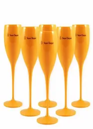 Moet Cups Acrylic Unbreakable Champagne Wine Glasses 6pcs Orange Plastic Champagnes Flutes Acrylics Party WineGlass MOETS CHANDON 1136069