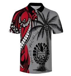 Tahiti Polynesien Hochqualität Herren Lappel Polo Shirt Sommer Fashion Mens Polo Kurzarm Luxus Erwachsener Custom Dropship 2206227213682
