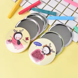 CASHOU145 Dia 7cm Cute Annimal Mini Small Pocket Makeup Mirror Cosmetic Compact Metal Mirrors Color Random Make Up 240409