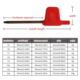 T5-T6 T7 T8 T9 T10 T15-T20 Pflaumengeformte rote Fahnenschlüssel Standard TORX FOR-CNC-Drehdrehwerkzeughalter Torx Schraubenschlüssel