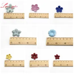 30PCS Small Exquisite Leather Flowers Handmade Artificial Flower Petal Wedding Decor Scrapbooking DIY Craft Fake Flower Supplies