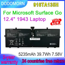 Baterie Dodomorn 916TA135H bateria laptopa dla Microsoft Surface GO 12,4 "1943 Laptop Dynz02 AHA42227027 AHA422227028 7,58V 5235 mAh 39,7Wh