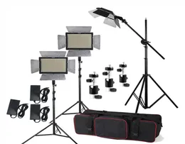 Studio Lighting Kit 3st Yongnuo YN600L II 32005500K BICOLOR 600 LED Video Light Panel Power Adapter 2M Stand Boom Arm CA6758335