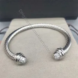 5mm Twisted Women Armband 4 mm dicke Luxus -Perlenkopfdesigner Mode Armbänder vielseitig Twist Schmuck Platin geplattet Hochzeitsgeschenke Armreifen Uplt