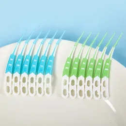 12pcs/Box Silikon Interdental Pinsel Zahnstocher Pinsel zwischen Zähnen Silikon Zahnstocher mit oralen Reinigungswerkzeugen mit Gewinde