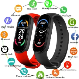 Relógios M6 Smart Band Watches Men Women Heart Freke Rastreio de Fitness Sports Strap Smartwatch para Android Xiaomi Kids