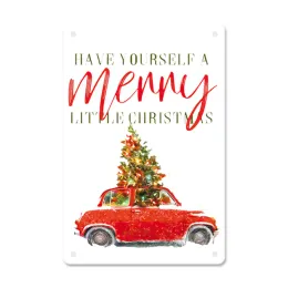 Merry Christmas Vintage Poster Metal Signs Candy Christmas Tree Car Retro Plate Tin Sign Truck Cafe Bar Pub Home Decor Gift