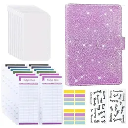 Binder Binder sfida di busta in pelle A6 planner budget per risparmiare organizzatore di denaro con adesivi spese