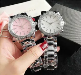 Marca observa Women Girl Diamond Crystal Letters Big Style Metal Steel Band Quartz Watch Watch GS 457061440