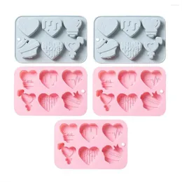 Baking Moulds 5PCS Love Silicone Mold DIY Gypsum Cement Concrete Candle Soap Chocolate Candy Biscuit Tool Valentine's Day