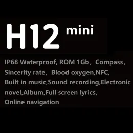 H12 Mini Amoled Smart Watch Men Women 1.75 '' Screen 1GB ROM MUSIC MUSIC NFC Soundwatch SMARTING FOR IOS Android