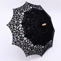 Guarda -chuvas de noiva de renda branca vintage para a dama de honra Photo Parasol Umbrella Tea Party Decor Adeitos para Sombrilhas de Casamento de Encaje