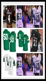 2019 Futebol da faculdade Hawaii Rainbow Jerseys Cole McDonald Alaka I Mashima Penei Pavihi Lincoln Victor Cedric Byrd II Pritchard Hi9775624