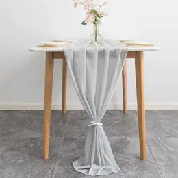 結婚式と誕生日パーティーのロマンチックな装飾のためのテーブルクロスシフォンランナーボーダルバレンタインデー