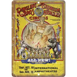 Ringling and Barnum Bailey Circus Elephant Clown 헝가리 여왕 Coney Island Carnival Vintage Metal Sign Wall Plaque