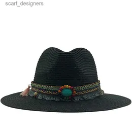 Шляпа шляпы с широкими краями ковша 2020 Новые летние женские джазовые шапки для мужчин с широкой бирмом девчонкой соломенной шляп