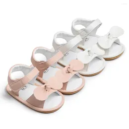 Pierwsze spacerowicze Meckior Baby Girls Sandals Toddler Rube Sole Otwarte palce u stóp letnie buty plażowe Casual Bowknot Walker Sukienka księżniczka