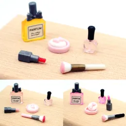 1set 1:12 Dollhouse miniatyr kosmetisk läppstift pressad pulver parfym makeup borste modell docka makeup scen dekor tillbehör tillbehör