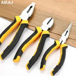 Airaj Wire Pliers、電気技師固有の尖った鼻板、斜めのプライヤー、多機能ワイヤーペンチ