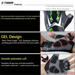 X-Tiger Cycling Gloves 3D Gel Pad Half Finger Glov