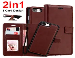 Dla iPhone'a x 7 6 plus 2 w 1 magnetyczny magnetyczny magnetyczny zdejmowany portfel skórzany okładka iPhone 8 5 Samsung S9 Selling3388371