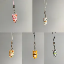 E0BF Cell phone keychain Cat Pendant Phone Lanyard Anti Lost Doll Keyring Jewelry Y2K Handbag Backpack Cat key ring