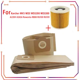 Bolsa de filtro de poeira para karcher wd3 wd3200 wd3300 mv3 aspirador de pó de limpeza peças de reposição de peças de reposição HEPA Filtros de poeira acessórios