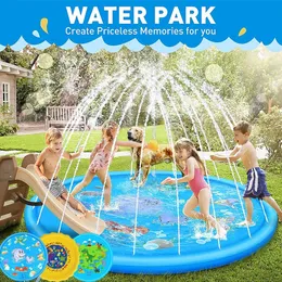 100/170 cm Kids Paddling Pad Pad Water Jet Swimming Pool Summer Beach Games Outdoor Toy Lawn Swimming Pool Mat Kids Toys 240403