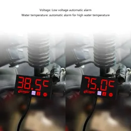 12V Motorcyklar Digitala klocka Voltmeter Thermometer Motorcyklar Tillbehör 3 I 1 Elektronisk mätare Vattentät