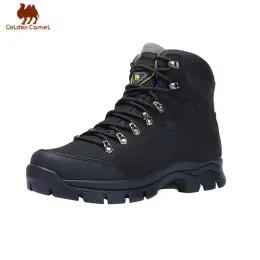 Boots Golden Camel Waterproof Hiking Shoes Outdoor Male Sneakers Military Tactical Boots Leather Trekking Shoes for Men 2023 Summer