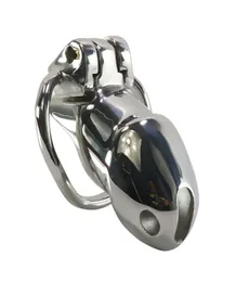 Nuovo design Dispositivo maschile blocco Penis Calco di cazzo Cintura corta Masturbazione lunga Masturbazione Metal Acciaio BDSM Sex Toy per Men8561917