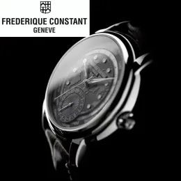 Frederique Constant Tangan Kuarsa sederhana fesyen santai meja konstan jam tangan pria tanggal otomatis jam tangan kulit premium