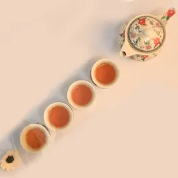 Conjuntos de teaware lindos camadas de cerâmica de flor e pássaro