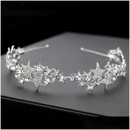 Клипы для волос Barrettes wantstone Star Hairband Sparkly Bridal Accessories для женщин Sier Color Marrige Hoop Girls Headwear Dewelry Drop Dhgrf