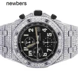 Men AudemPigut Aps Factory Watch Swiss Movement 42mm Epic Royal Oak Offshore chronograph Black dial Diamond watchUBXP