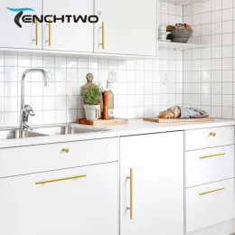 Tenchtwo T BARソリッド銅ブラスハンドル家具ワードローブドレッサー食器棚キャビネット引き出しノブブラック/ゴールドプルハードウェア