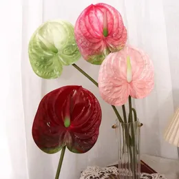 Dekorative Blumen 1 PCs Schöne DIY gefälschte Anthurium Elegant kreatives Kunstbouquet Einfacher echter Berührung künstlich