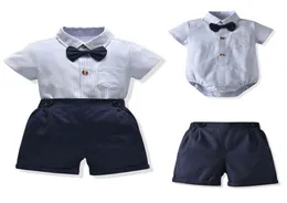 INS Summer Baby Boys With Newborn Outfits Short Sleeve RompersShorts 2pcsset Baby Boy Clothes Baby Infant Boy Designer Complements 9265712