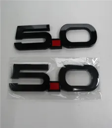 Niestandardowy 3D 50 Mustang GT Gloss Black Fender Emblem Odznaka naklejka 3M Stickon dla F150 Falcon Coyote 2PCSET5658540