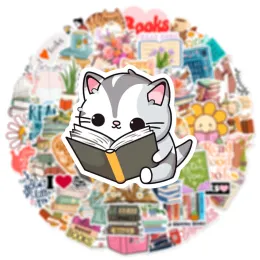 10/30/50Pcs Cat Read Waterproof Graffiti Sticker Aesthetic Decorative Luggage Cup Laptop Phone Guitar Skateboard Kids Stickers