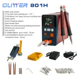 GLITTER 801H مكثف بقعة اللحام Machin 3500a 21kw الألومنيوم إلى اللحام بقعة البطارية النيكل 110-220 فولت نبض بقعة Wleder Kit