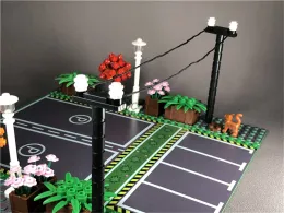 Moc Bricks City Road Wire Telegraph Pole String DIY Architecture는 어린이를위한 교육 장난감을 조립합니다. Kid Chrismas Gift