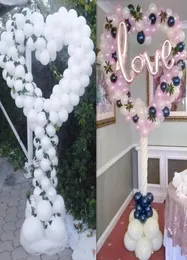 2pcs kalp şekli balon standı düğün dekorasyon balonları sütun baloon deco doğum günü partisi dekor 144cm kemerler po frame7271182