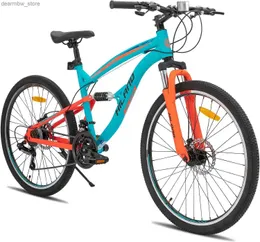 Bicicletas Mens Mountain Bike Shimano 21 Velocidade 26 polegadas Roda de rodoviário duplo Bike de freio de disco Para homens Bicicc adulto L48