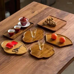 Decorative Figurines Wooden Polygonal Tray Utensils Placing Mini Small Family Restaurant Bar Snack Dog Sandwich Fruit Serving